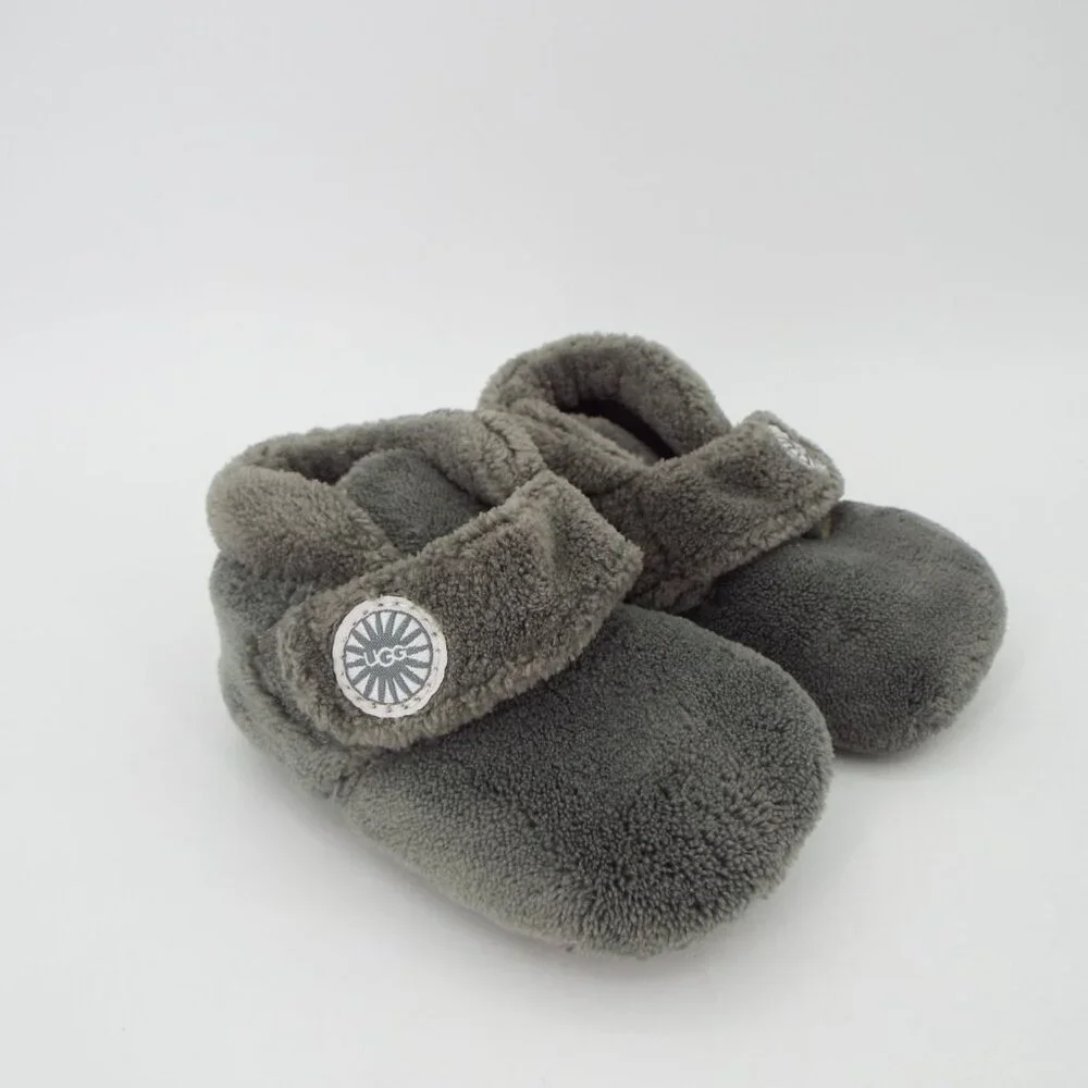 UGG Infant Gray Fleece Slippers Booties Size 2/3